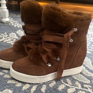 Steve Madden Brown Fur-Lined Sneakers